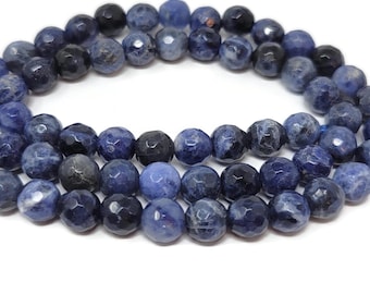 Blue Sodalite Faceted 6mm Round Bead - whole strand - 61 beads