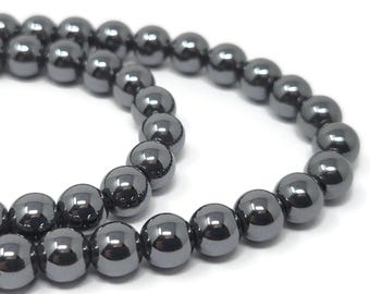 Gunmetal Black Hematite 6mm Round Bead - whole strand - 72 beads - non-magnetic