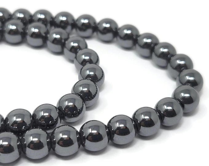 Gunmetal Black Hematite 6mm Round Bead - whole strand - 72 beads - non-magnetic