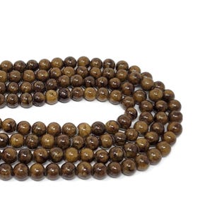 Bronze Brown Mountain Jade 6mm Round Bead - 66 beads - Whole Stand - imitation tiger&#39;s eye dyed marble - Root Beer Mashan Jade