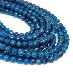 Blue Agate 6mm Round Bead - 61 beads - Whole Strand - blueberry translucent dyed stone