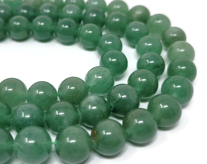 Green Aventurine 10mm Round Bead - 38 beads - whole strand