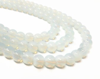 White Opalite Round Loose Beads 15 4 6 8mm 10 12mm Jewelry Making