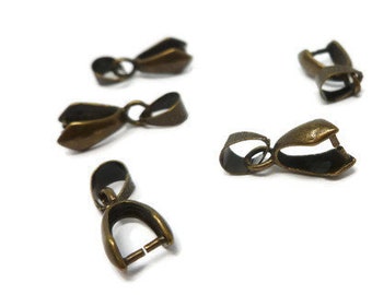 200 Brass Smooth Pinch Bails Silver Tone Ice Pick Mini Pendant Charm Holder 20mm 200 Brass Smooth Pinch Bails Silver Tone Ice Pick Mini Pendant Charm Holder 20mm