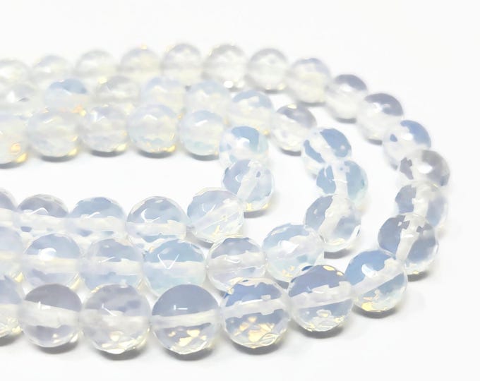 Opalite 10mm Faceted Round Bead - whole strand - 38 beads