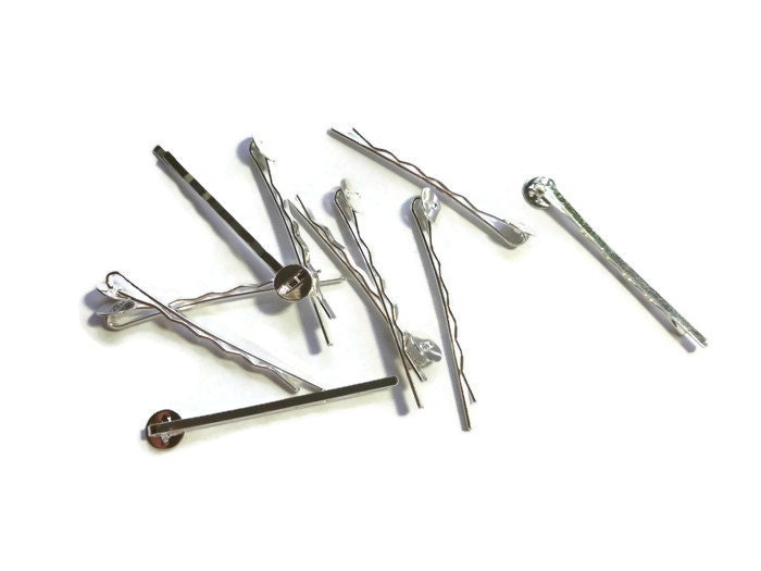 Silver Bobby Pin Blank Hair Pin 8mm Tray 52mm or 2 DIY Blanks