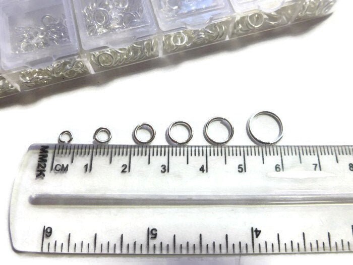 Silver Jump Ring Set 6 sizes Open Split 10mm 8mm 7mm 6mm Etsy