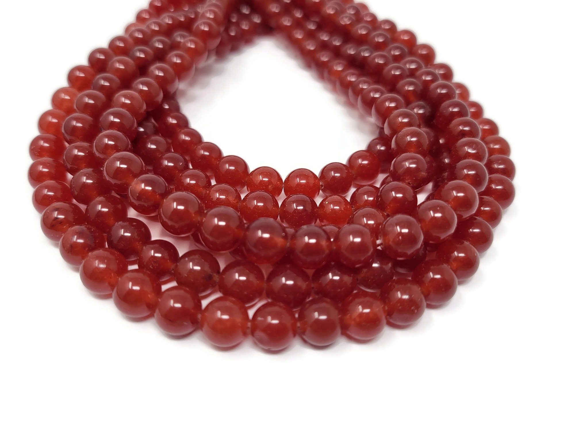 Red Jade Dyed Quartz 8mm Beads- Sold Per Strand