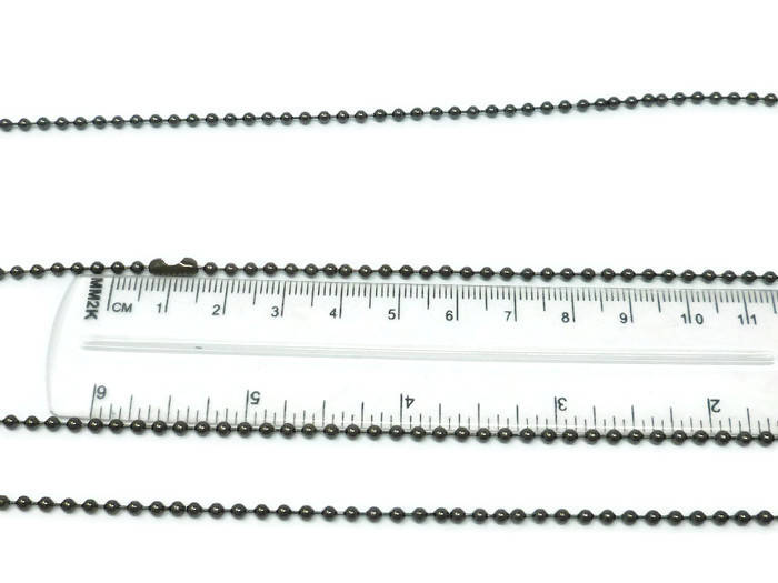 Gunmetal Black Ball Chain Necklaces 24 inch 24 Long 2.4mm