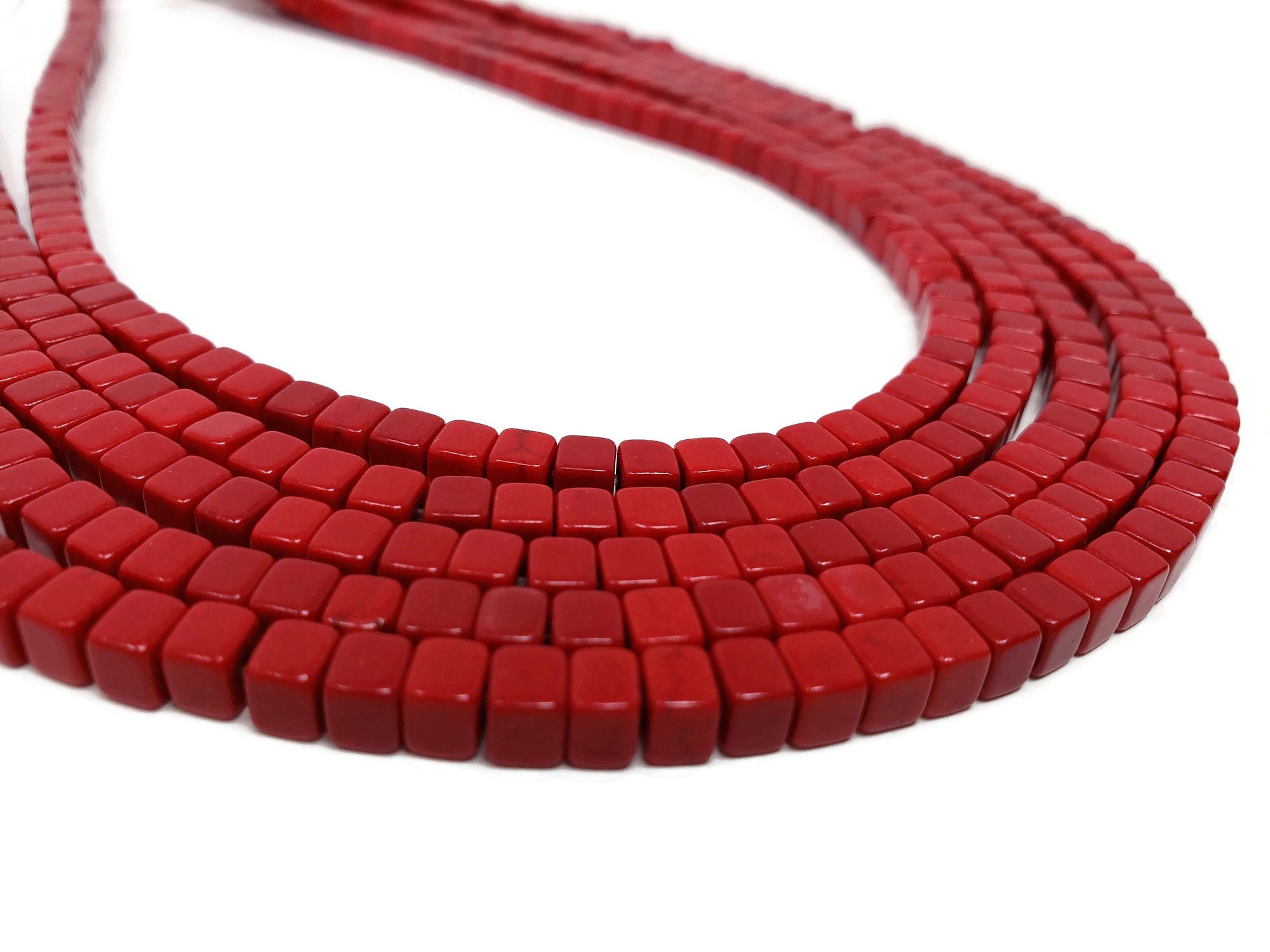 12x15mm 16 Strand Red Howlite Cross Beads For Jewelry Making