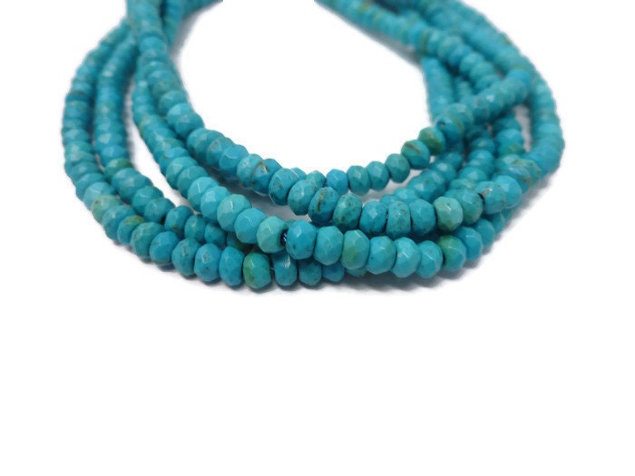 15.9 Inch Strand Gemstone Beads 8x4mm Wavy Synthetic Turquoise Abacus Rondelle Beads Rondelle Jewelry Supplies