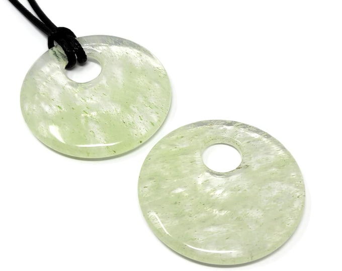 Lime Green Glass Donut with Offset Hole - Extra Large Focal Bead - 50mm by 8mm with 12mm Offset Hole - 2 inch - Circle Pi Stone gogo
