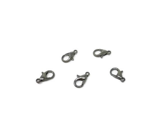 Gunmetal 12mm Lobster Clasps, Claw Clasps, Necklace Clasps