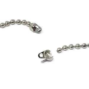 Silver Plated Clamshell Calottes: 1.5mm Ball Chain End Caps