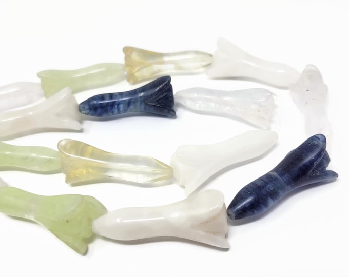 Carved Flower Bud Beads - extra large - long strand - 54x16mm - 11 beads