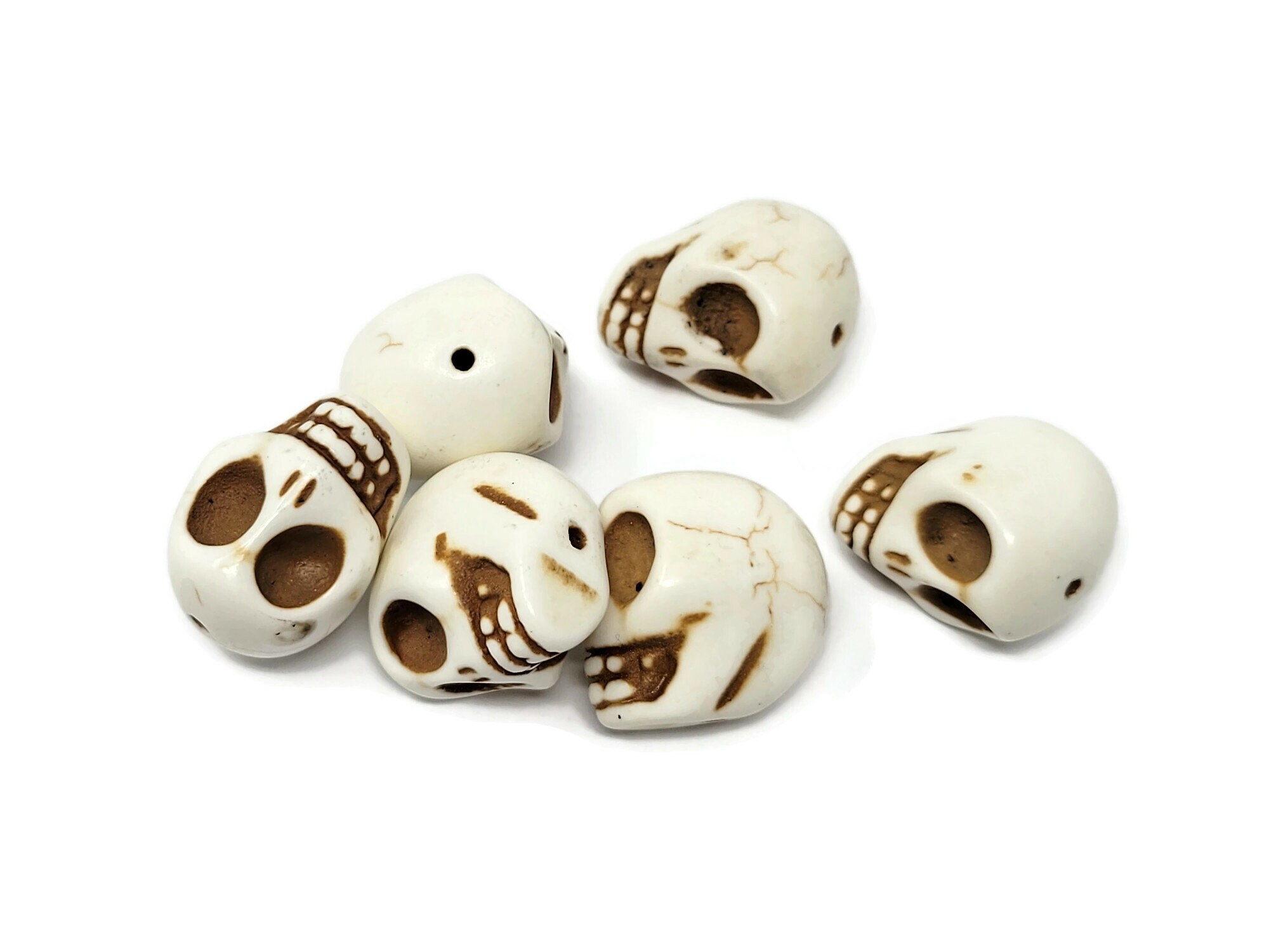 Bone White Howlite Extra Large Skull Bead 30mm x 28mm x 24mm Jumbo