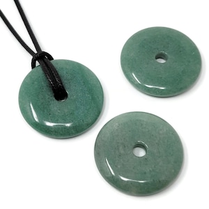 Green Aventurine Large Donut Focal Bead or Pendant - 40mm by 8mm with 6mm Hole - Ring - Circle - green pi stone - 1.5 inches