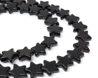Black Star Beads: Synthetic Turquoise Strand (15mm, 30 beads)