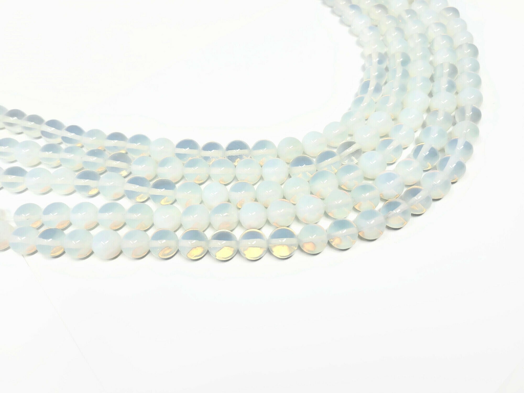 8mm faceted round, sea opal glass beads, 12 strand – My Supplies Source