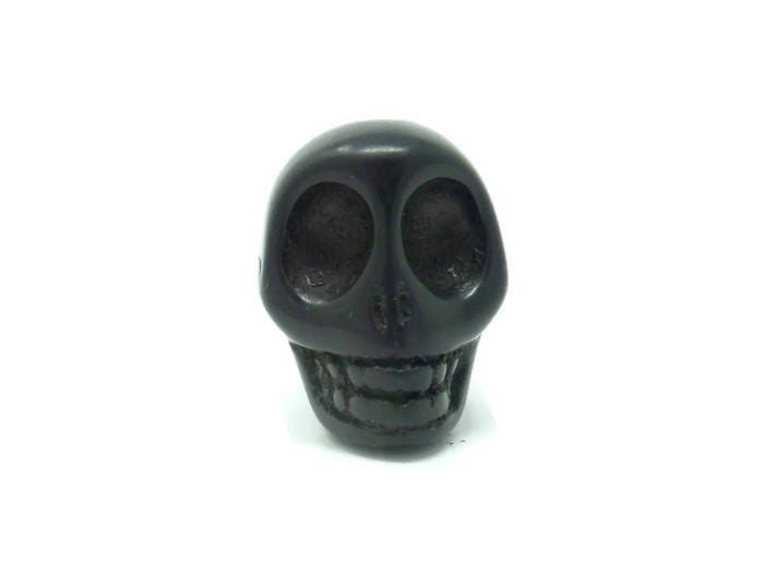 Black Howlite Skull Bead Extra Large Skulls 30mm x 29mm x 24mm 1