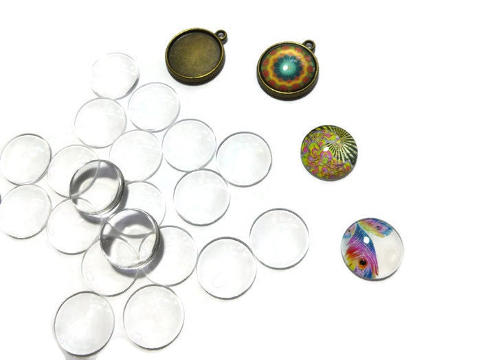 Clear Glass Round Cabochon - 16mm x 5mm - Blanks - Magnifying Dome - DIY -  Bulk - For Bezels Pendants Magnets 10 25 50 100 pieces pcs