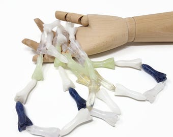 Carved Flower Bud Beads - extra large - long strand - 54x16mm - 11 beads