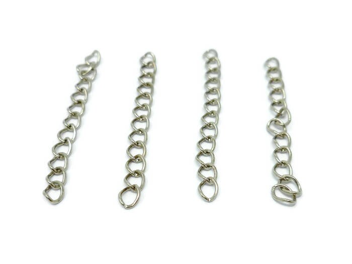 Silver Chain Extender 50mm, 2 inches or 5cm iron bulk extenders