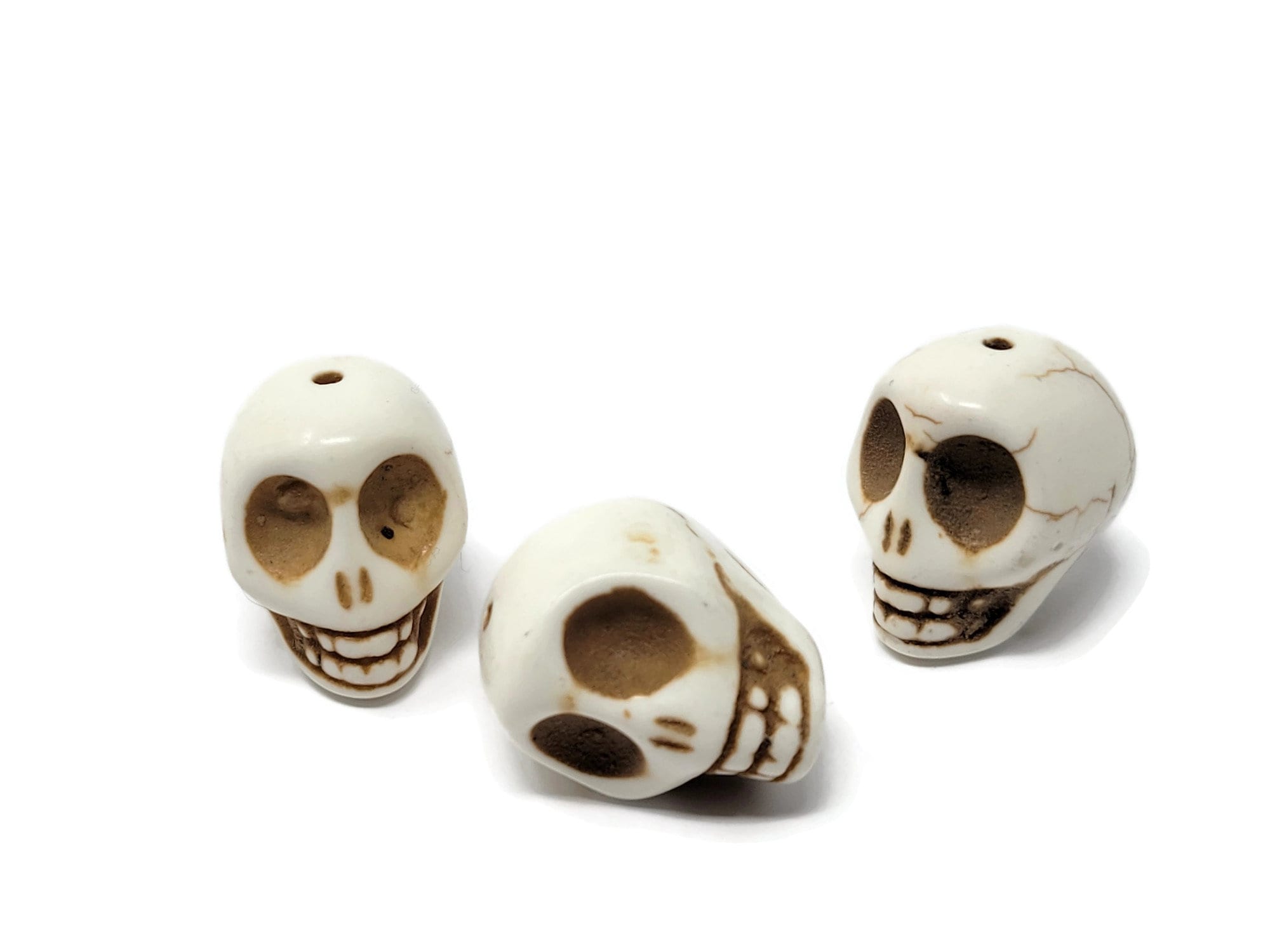 Assorted Skull Beads Howlite Dyed Stone Beads Carved Stone Skull up to  22x18mm 15.5 Full Strand ORG036