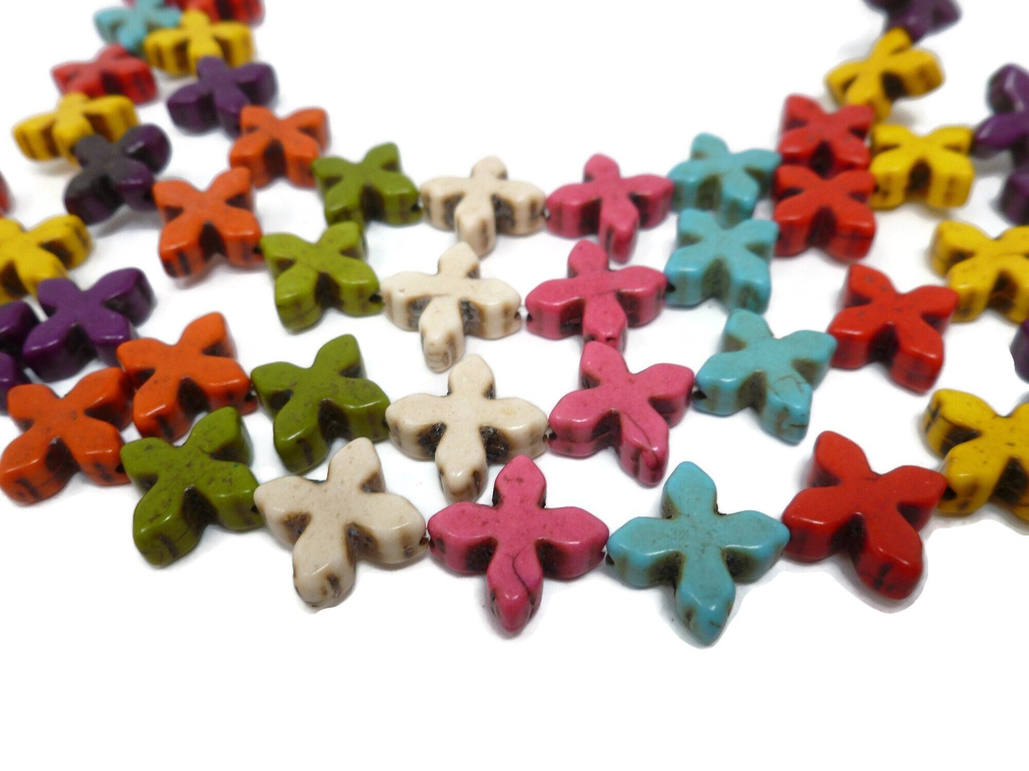 Small Howlite Cross Beads – rocketcitybeads