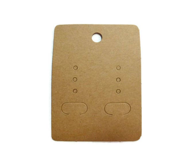 Earring Cards - 500 pieces - Kraft Display Card - Retail Hang Tag - 67mm by 50mm - Cardstock - Blank - Eco - Environmentally Friendly Simple