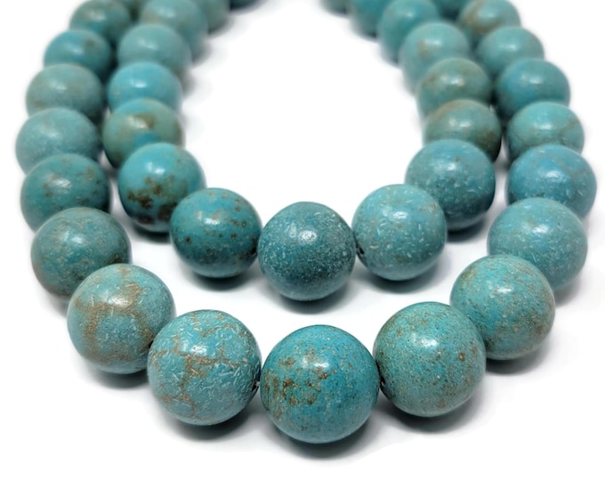 Large Sky Blue Turquoise 18mm Round Bead - 24 beads - whole strand of giant synthetic turquoise beads