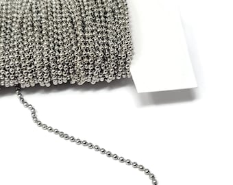 Petite Silver Ball Chain - 1.5mm diameter - 10 meters - bulk unfinished