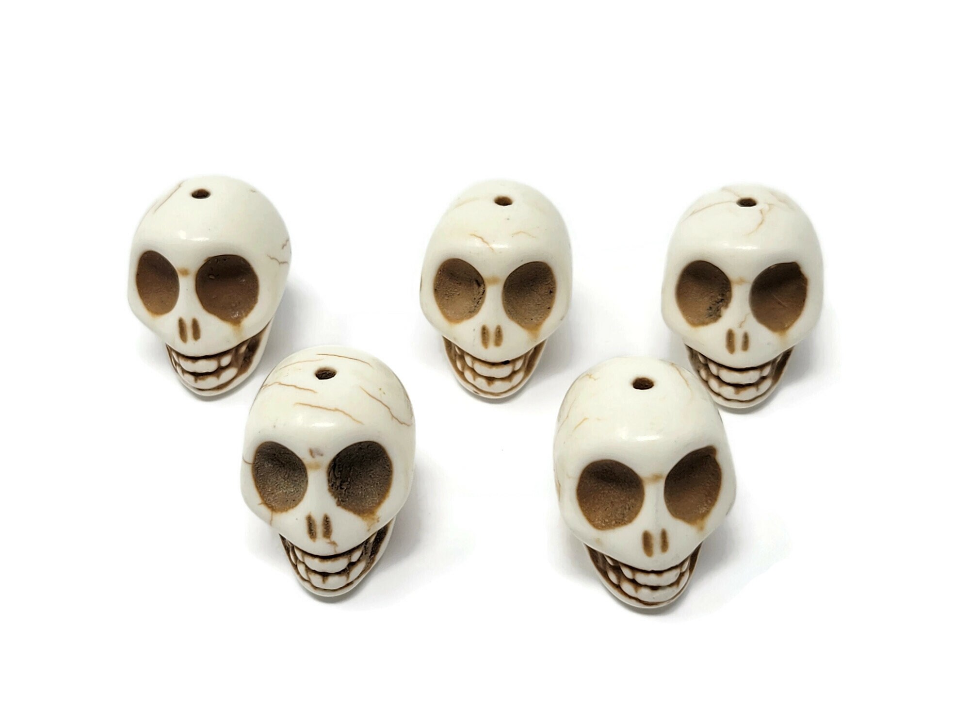 Bone White Howlite Extra Large Skull Bead 30mm x 28mm x 24mm Jumbo