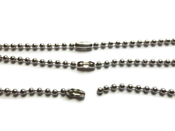 5 strands of 24 inch Gunmetal ball chain necklace