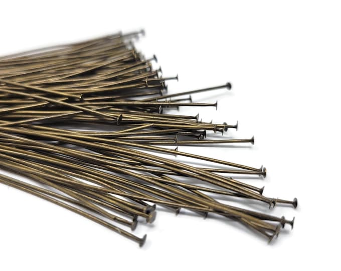 Antique Bronze Flat Head Pins: 65mm DIY Jewelry Making Supplies