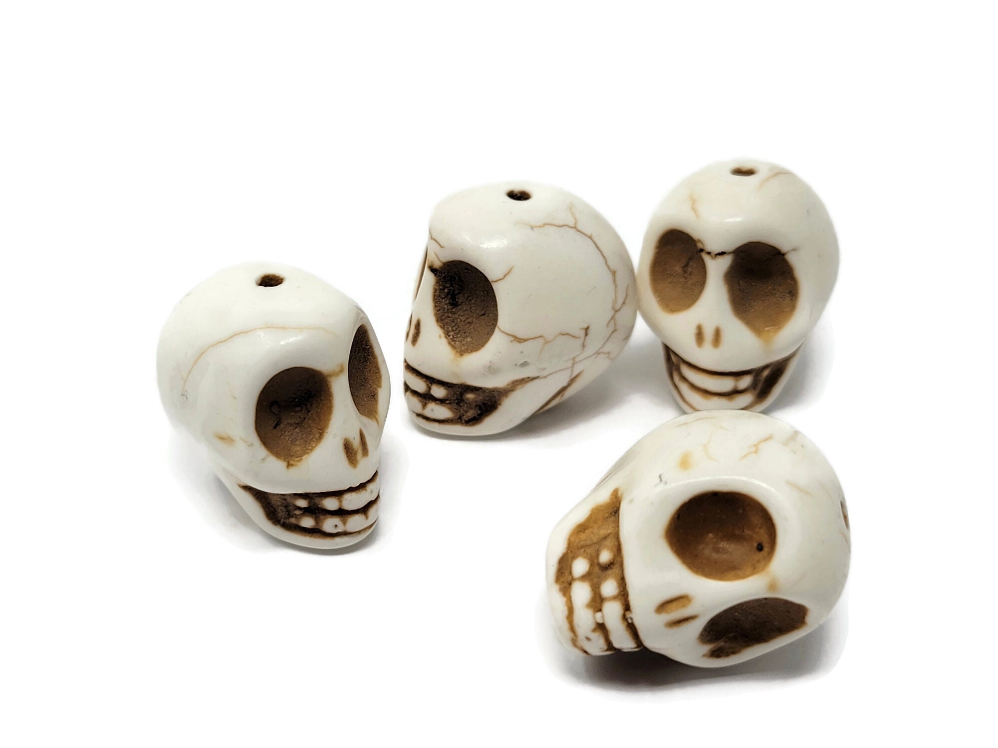 10mm Skull Beads in Faux Howlite, Fun Lightweight Halloween Skeleton B –  SoloSupplies