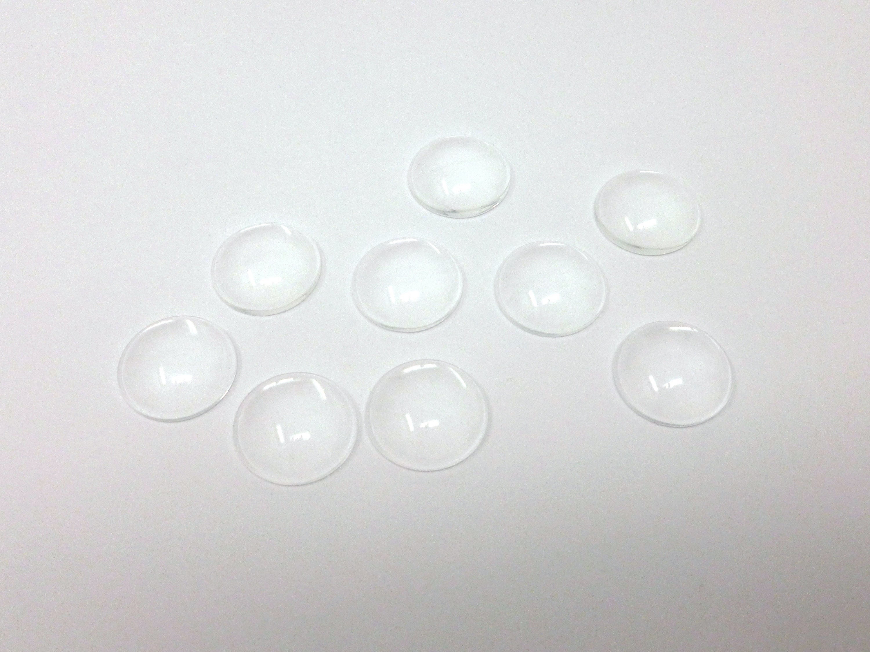 20mm Round Clear Acrylic Cabochons - 25 Pieces