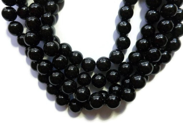 Black Mountain Jade 8mm Round Bead Full Strand 51 beads mashan