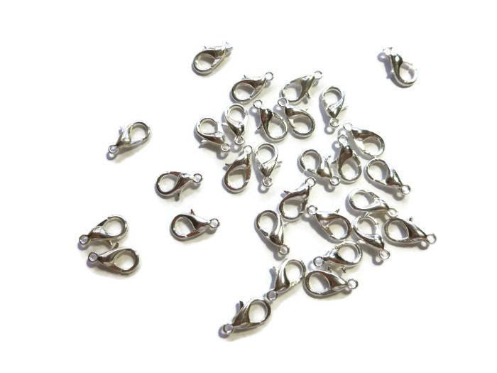 12 12mm Lobster Claw Silver Metal Clasps – Smileyboy Beads