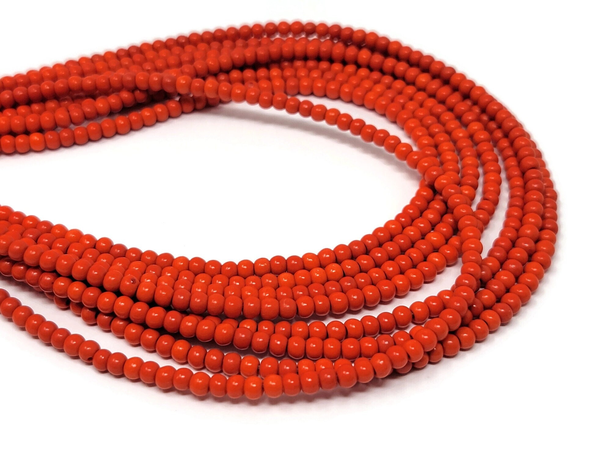 Orange Howlite 4mm Round Bead - 117 beads - Whole Strand - Bright ...