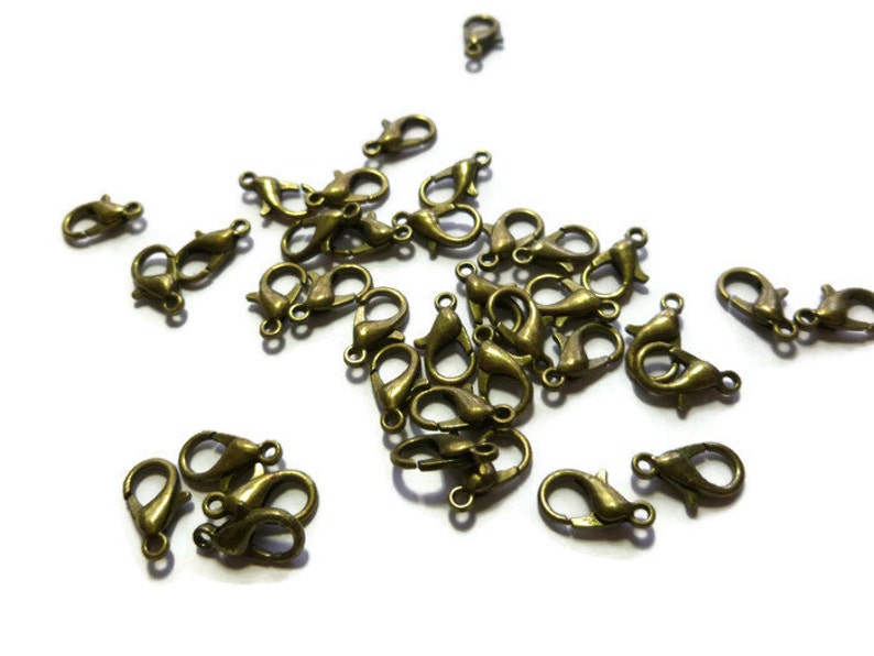 Antique Bronze Lobster Claw Clasp Spring Clasp 12mm X 6mm Etsy