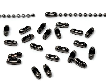 Gunmetal Ball Chain Connector - black metal clasp for 2.4mm ball chain
