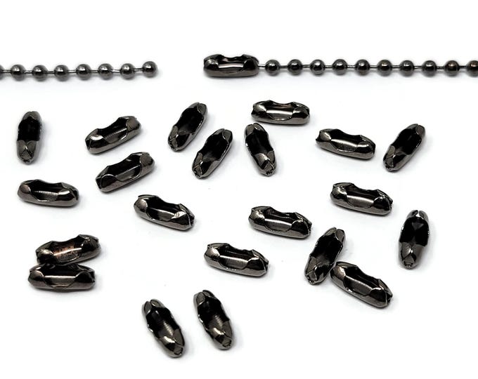Gunmetal Ball Chain Connector - black metal clasp for 2.4mm ball chain