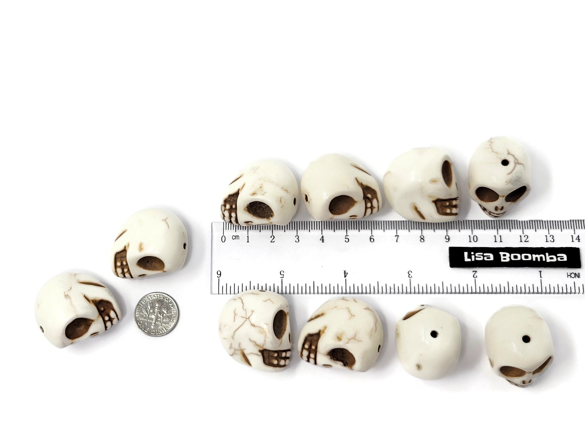 Bone White Howlite Extra Large Skull Bead 30mm x 28mm x 24mm Jumbo