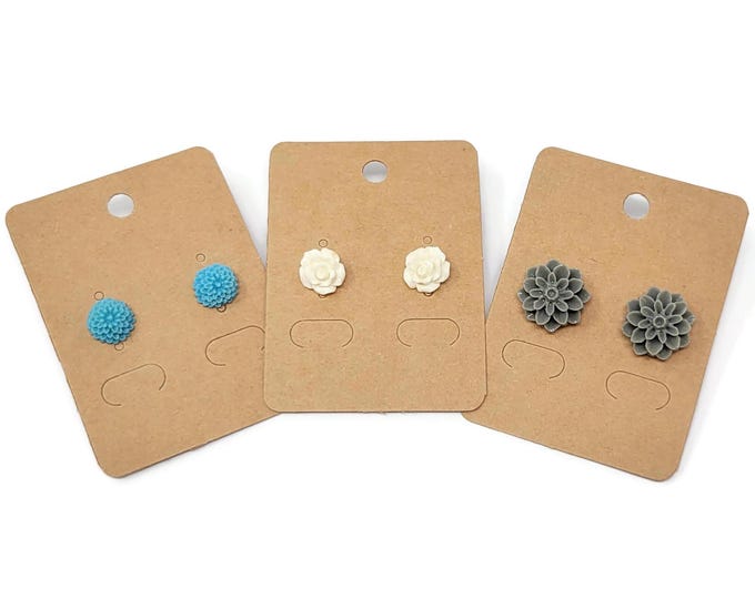 Earring Cards - Retail Hang Tag - 67x50mm - environmentally friendly kraft display card - 50 100 pieces