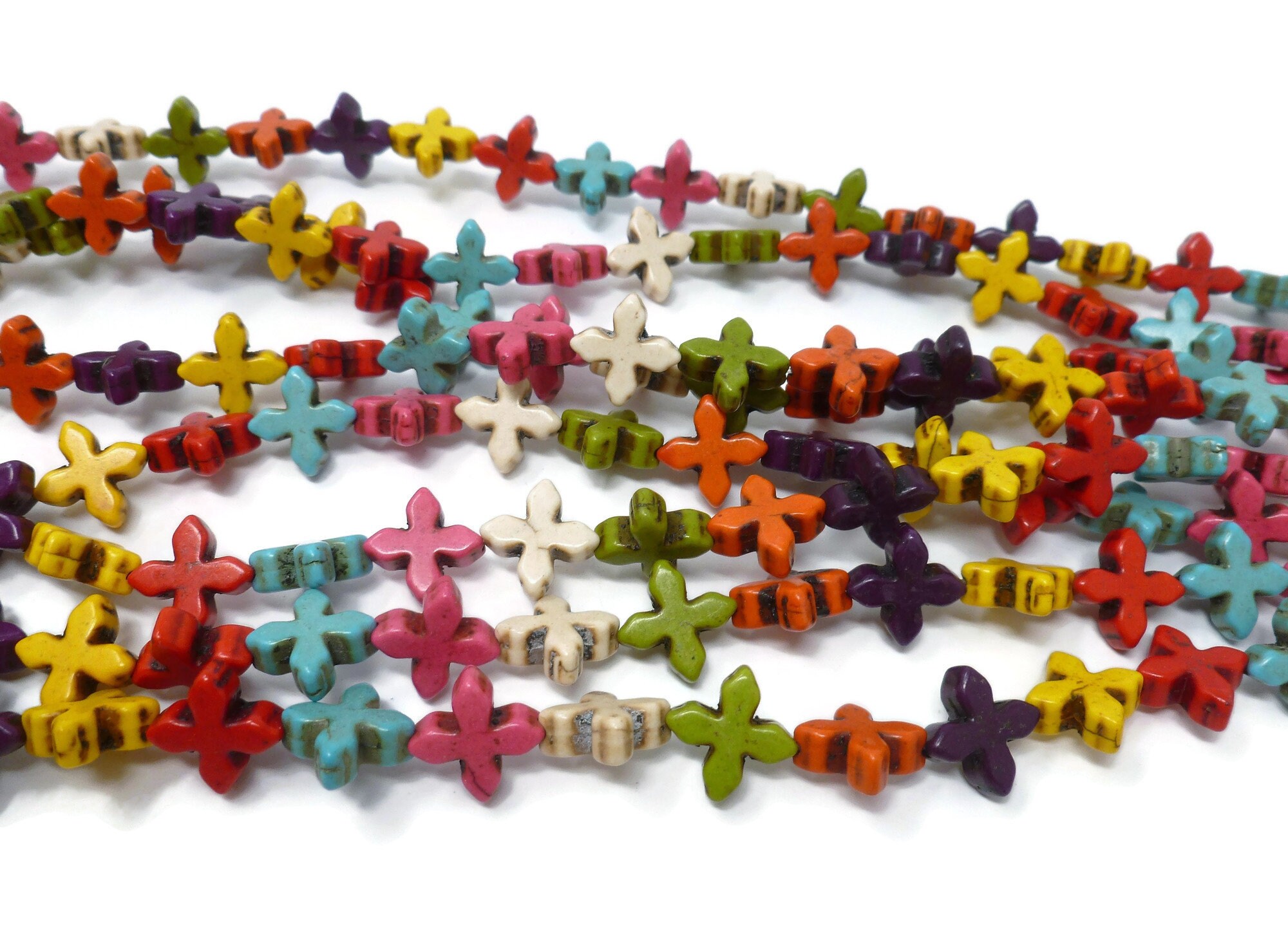 Small Howlite Cross Beads – rocketcitybeads