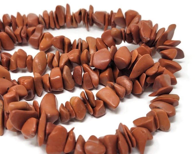 Red Jasper Large Chip - whole strand of irregular nugget - maroon stone