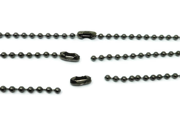 Gunmetal Black Ball Chain Necklaces 24 inch 24 Long 2.4mm