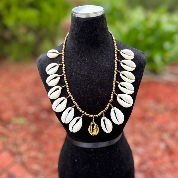Gold Filled Cowrie Necklace