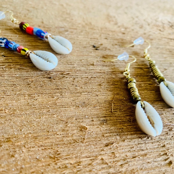 Two Pairs Of Cowrie Shell Earrings